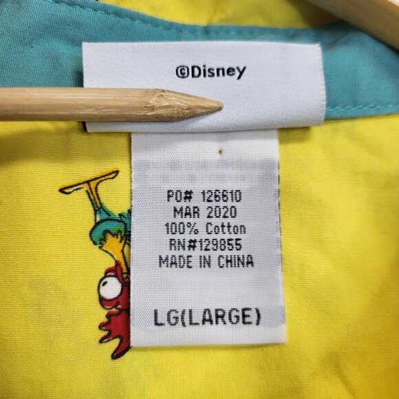 Disney Shirt Mens Large Yellow Hei Hei Rooster All Over Print Moana Button Up - Picture 7 of 8